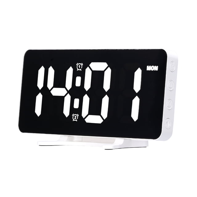 Relaj led de alarma LED digital 6.7 Pulgadas Mirador de espejo RELOJ Electónico 12/24H Conmutable Con 2 Ajuste de Alarma 4 Niveles de Brillo Volumen Ajustable Soporte de USB