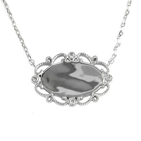 Silver Diamond Engravable Necklace(16 2")