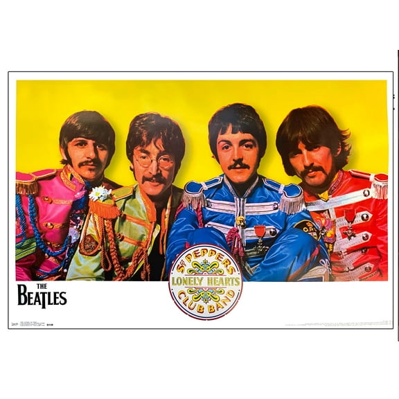 BUY ART FOR LESS Officially Licensed The Beatles Sgt. Peppers 1960s 36 x 24 Inch Art Poster - Decorative Print - Poster Paper - Ready to Frame