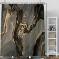 thumbnail image 3 of Gray Black Marble Shower Curtain Gold Line Cracks Drape Modern Abstract Luxury Texture Shower Curtains Decorative for Bathroom Waterproof Fabric Shower Curtain with Hooks 72x84 Inches, 3 of 6