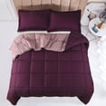 thumbnail image 2 of BednLinens 3 Piece Reversible Plum Down Alternative Comforter Set King, 2 of 7