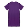 thumbnail image 5 of Alvivi Men Satin Nightgown V Neck Short Sleeve Sleepwear Solid Nightwear Purple XL, 5 of 8