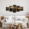 thumbnail image 2 of Elephant Stock Scituate Lighthouse Sunrise Wall Art - Horizontal Multi Panel Canvas - Living Room Wall Decor - Nautical Multi Panel - Beige And Yellow Decor - 55" x 24", 2 of 8