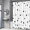 thumbnail image 2 of Valentines Shower Curtains for Bathroom, Heart Love Valentines Day Bathroom Decor Curtains Black 72x72 Inches, 2 of 7