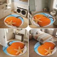 thumbnail image 5 of Round Area Rugs 4Ft, Pumpkin Coastal Non-Slip Washable Circle Rugs Carpet, Thanksgiving Fall Beach Starfish Indoor Outdoor Rug Floor Mats Throw Runner for Bedroom Living Room Bathroom, 5 of 8