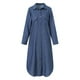 thumbnail image 3 of Mujeres Otoño Maxi Camisas Vestido Botón Abajo Kaftan Vestido largo Vestido túnica de manga larga, 3 of 3