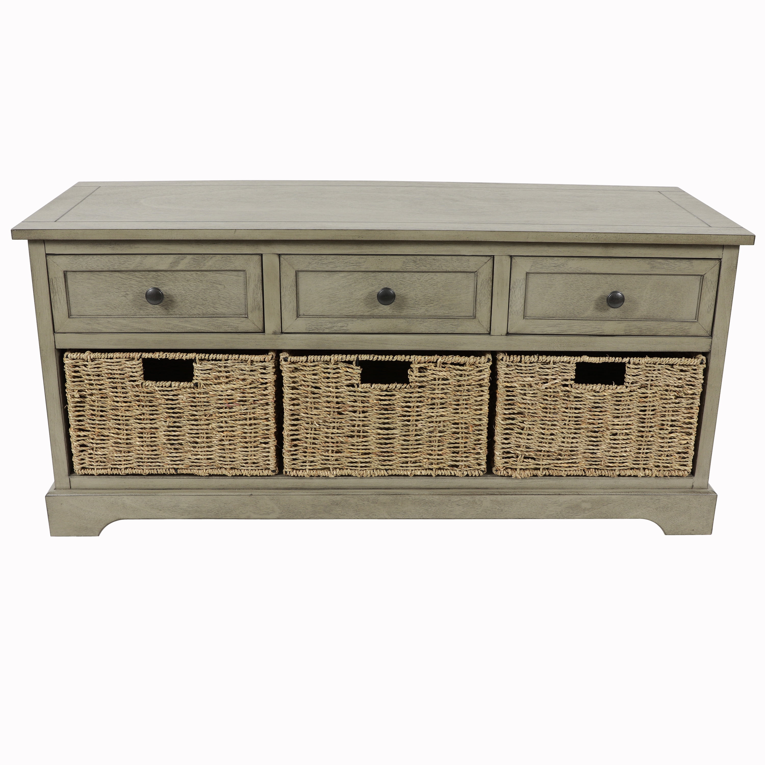 Montgomery Entryway Storage Bench with Baskets, Multiple Finishes