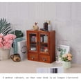 thumbnail image 3 of Rustic Vintage Mini Pine Counter Top Cabinet - 12" L x 4.7" W x 14" H with 2 Doors & 2 Drawers, Antique Apothecary Spice Cabinet for Kitchen, Bathroom, Office Organization & Storage(Brown), 3 of 8