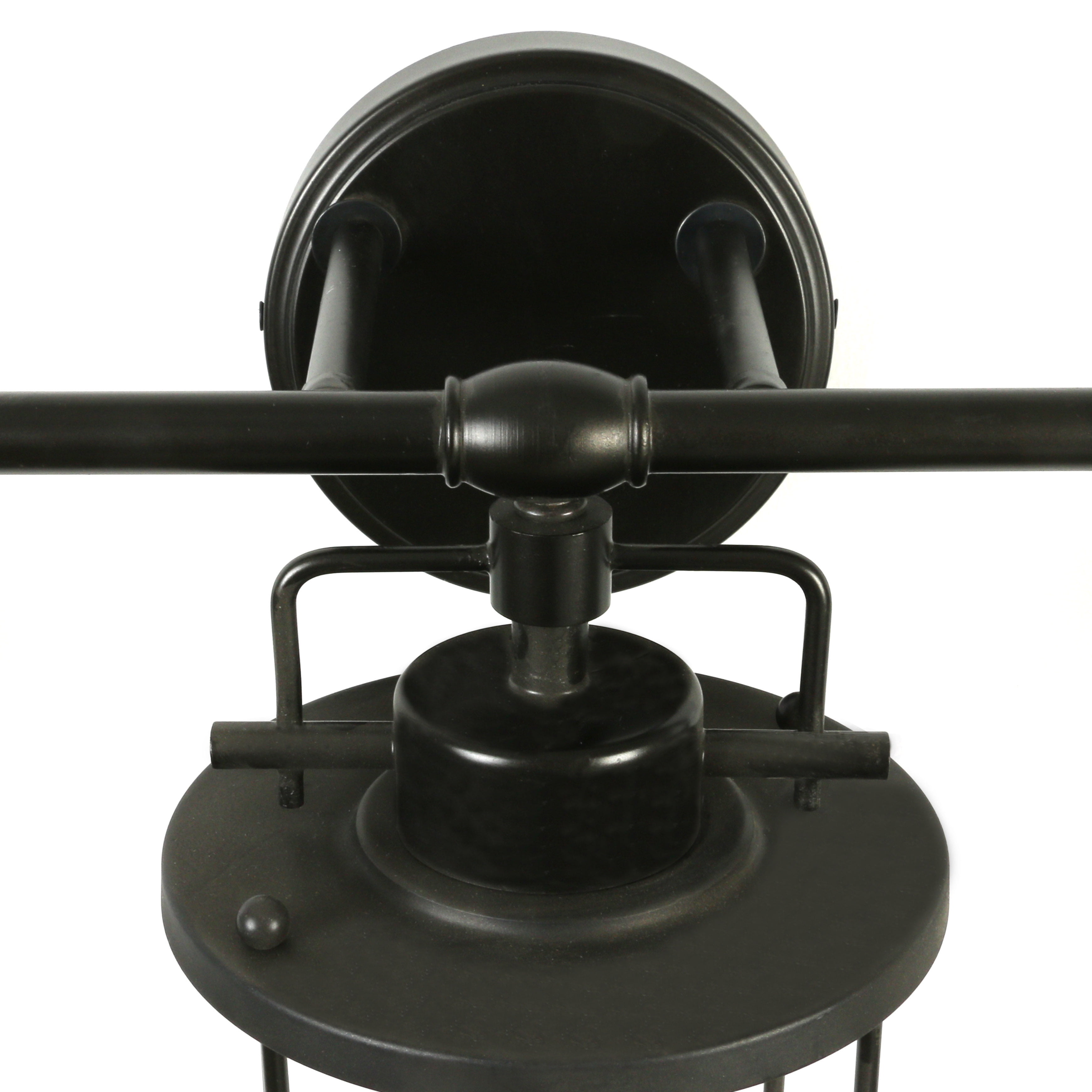 Creative Co-Op Industrial Metal Cage 3 Light Wall Sconce, Black