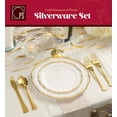 Gold Plastic Silverware Set 120 Piece Gold Plastic Cutlery Set Elegant Disposable Gold