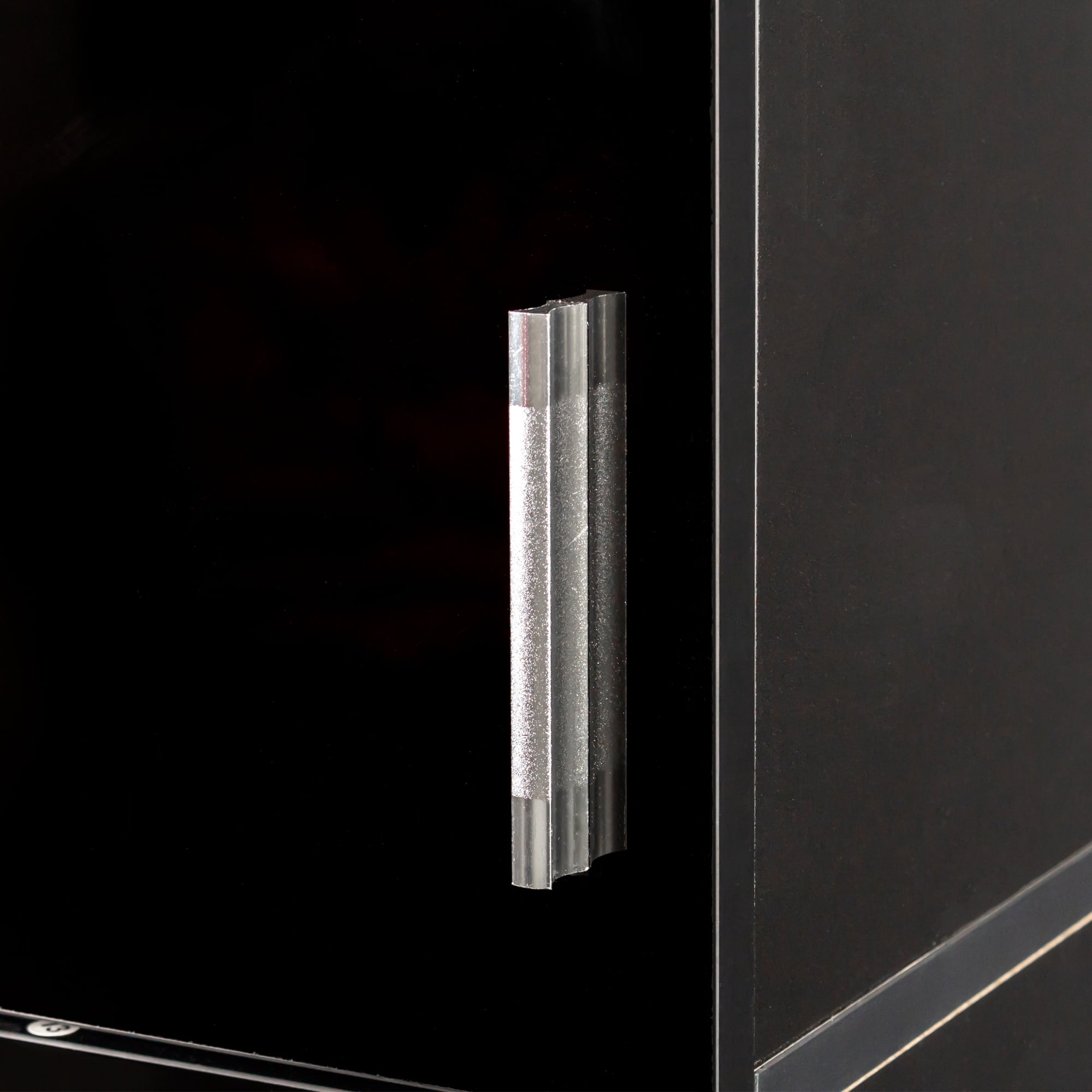 Royard Oaktree Narrow Storage Cabinet Tall Freestanding Cabinet with Two Doors and Shelves Modern Wood Cupboards Tower Cabinet for Kitchen Bathroom Living Room Bedroom Office, Black