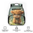thumbnail image 6 of Jeiento Highland Cow Preschool Toddler Backpack for Boys 2-5, 13.5 Inch Lightweight Kids School Bag, 5 Pocket Bookbag with 2 Front & 2 Mesh Side Pockets, 6 of 7