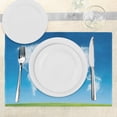 thumbnail image 3 of Ambesonne World Map Place Mats Set of 4, Colored Clouds in Sky, Standard Size, Blue Green White, 3 of 6