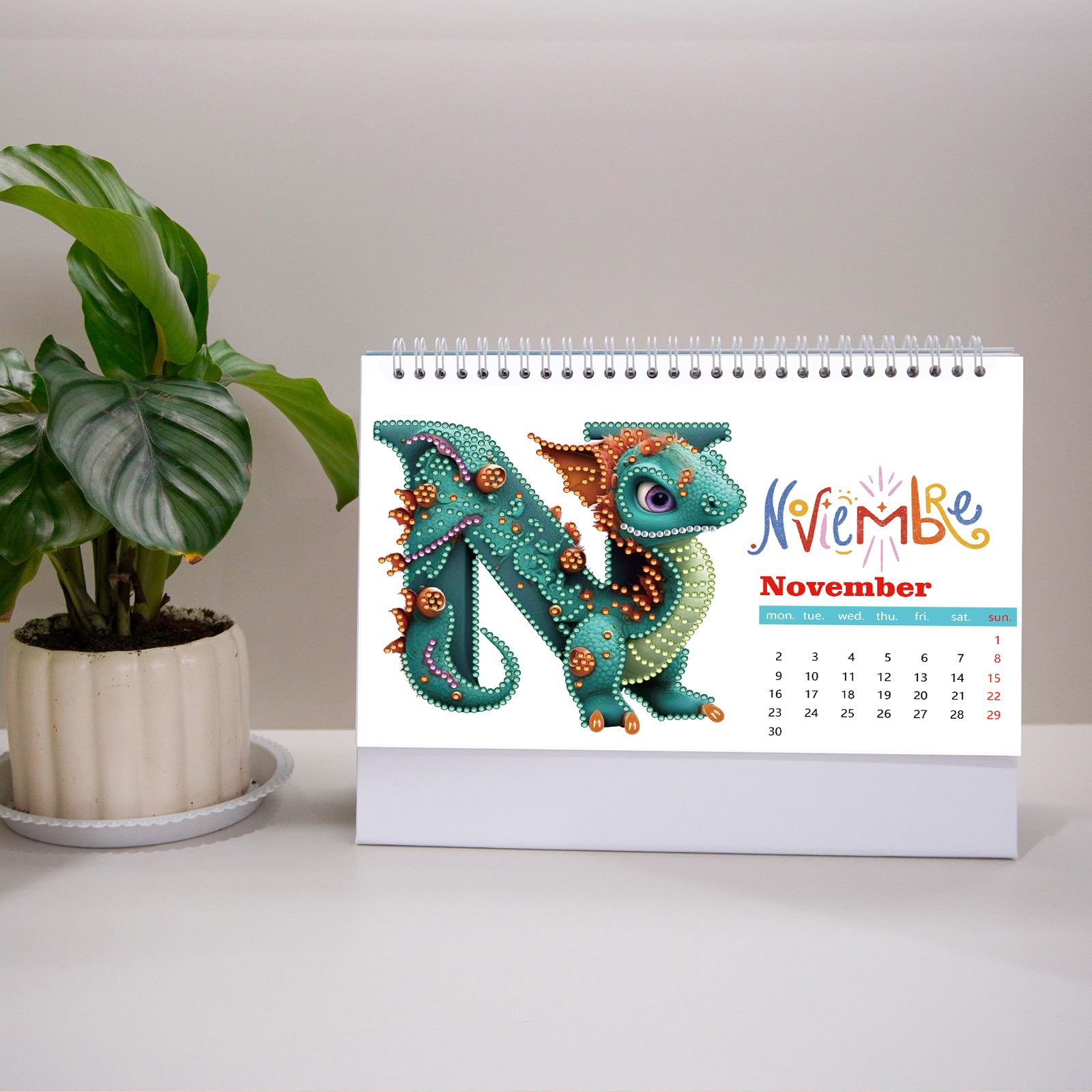 2026 Desktop Calendar Desk Calendar Painting Calendar Standing Calendar for Home Office