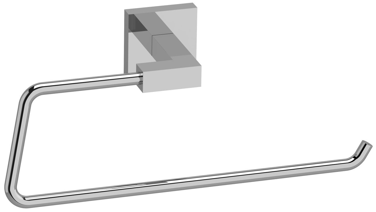 Kubik 10" Chrome Wall Mounted Modern Towel Ring
