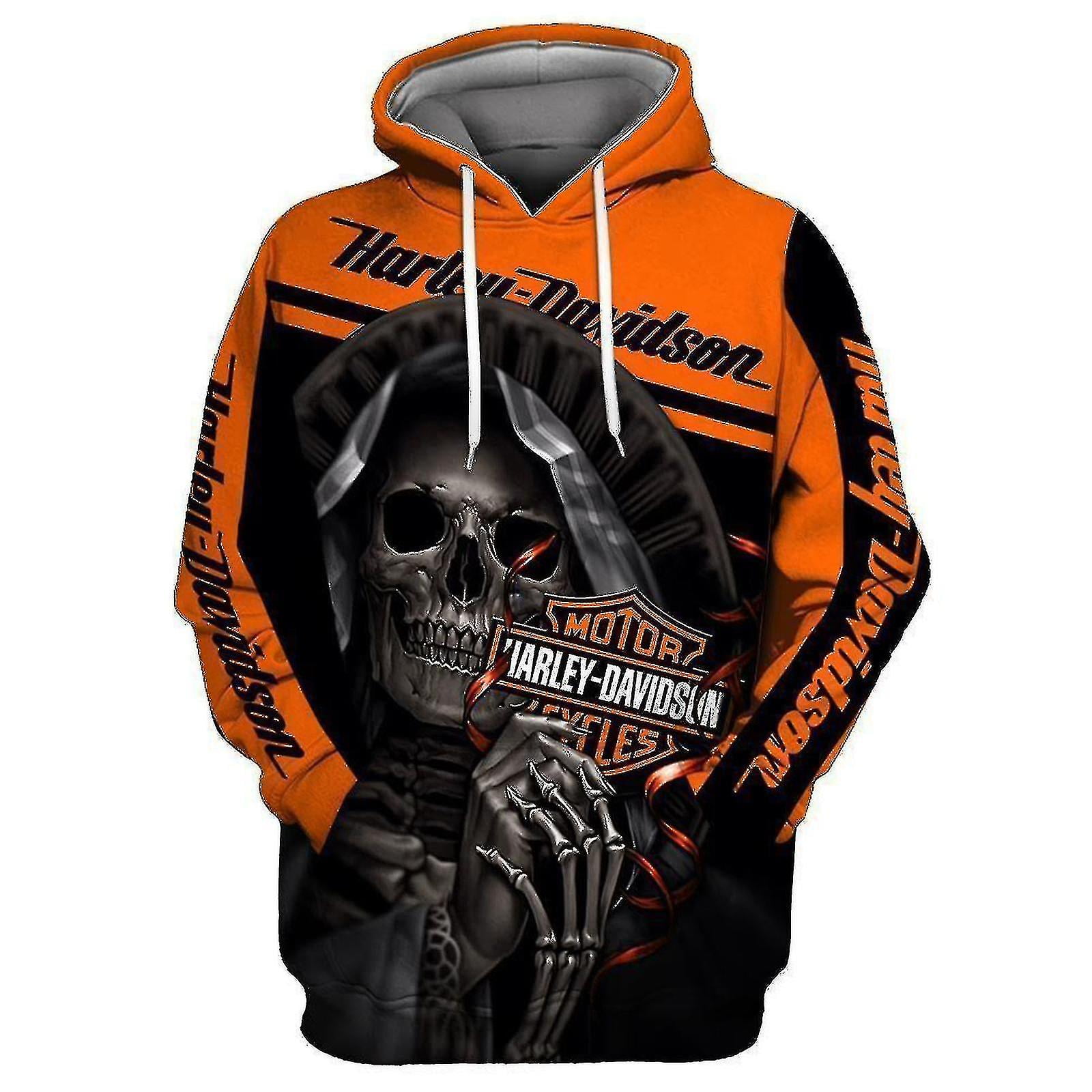 Harley davidson hoodie skull best sale