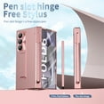 thumbnail image 4 of Dteck for Samsung Galaxy Z Fold 6 Case with S Pen & Pen Holder,Luxury Hinge Protection Built-in Front Screen Protector Case Kickstand Feature All-inclusive Slim PC Cover for Galaxy Z Fold 6,Rosegold, 4 of 9