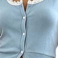 thumbnail image 5 of Bovxnpu Womens Pajama Set Lace Open Front Short Sleeve Long Pants Sleepwear, 5 of 6