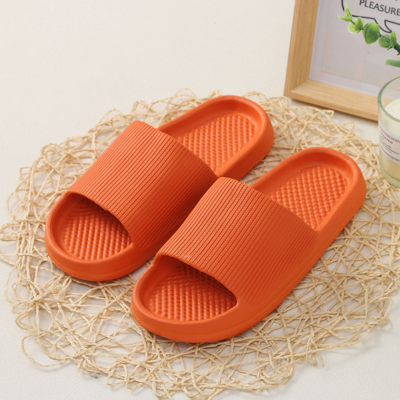 Feiboyy Men And Women Home Slippers Slippers Flat Non Slip Bathroom