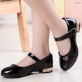 thumbnail image 5 of Girls Dress Shoes Adorable Sparkle Mary Jane Flats for Wedding Party School Low Heel Flats Shoe for Kids Black 29, 5 of 5
