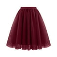 thumbnail image 4 of purcolt Women Mesh Tutu Skirts A-line Pleated Princess Skirts Knee Length Tulle Skirt for Cocktail Party, 4 of 8