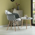 thumbnail image 5 of Mid-Century Modern Style Fabric Lined Armchair with Beech Wooden Legs, 5 of 7