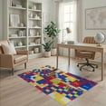 thumbnail image 2 of ODIKA Bedside Abstract Contrast Orderly Spacing Crisp Storybook Hopscotch for Home Office, Gaming Room, Under Desk, Non-Slip Chair-Friendly, 2 of 7