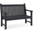 thumbnail image 6 of Psilvam Garden Bench, 2-Person Poly Lumber Patio Bench, All-Weather Outdoor Bench That Never Rot, Memorial Bench, Suit for Garden, Porch and Park (Black), 6 of 13