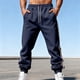 thumbnail image 5 of Ceisia Men Solid Color Loose Casual Pants Elastic Waist Drawstring Sports Gift Work Trousers, 5 of 9