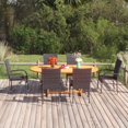 thumbnail image 1 of vidaXL 7 Piece Garden Dining Set Poly Rattan Black, 1 of 5
