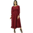 thumbnail image 1 of Bimba Robe Maxi Longue Décontractée en Coton pour Femme à Taille Smockée, 1 of 8
