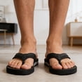 thumbnail image 6 of Aihuaihua Men's Wide Flip Flop with Orthotic Arch Support Athletic Slide Thong Sandals for Men Soft Cushion Footbed Black, 6 of 8