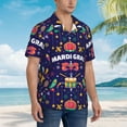 thumbnail image 5 of Fotbe Happy Mardi Gras Hawaiian Shirt For Men Unisex Summer Beach Casual Short Sleeve Cotton Linen Button Down Shirts-Large, 5 of 9