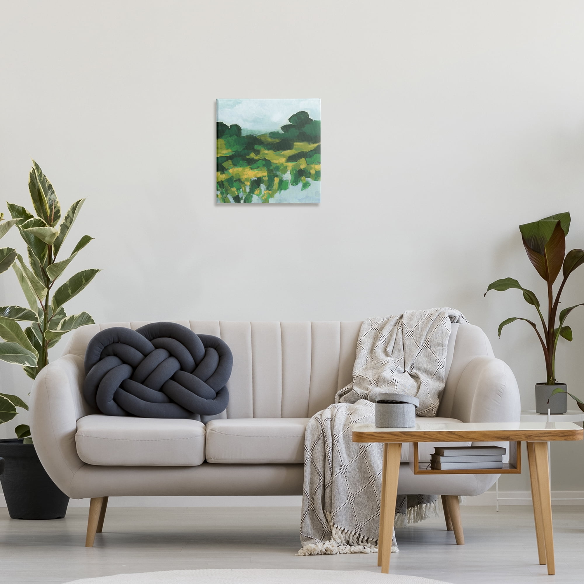 Stupell Industries Abstract Lush Green Landscape Landscape & Nature Painting Wrapped Canvas Art Print Wall Art, 17 x 17