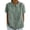Green, variant on Women's Short Sleeve T-Shirt Pink Button Blouse Round Neck Short Sleeve Women's Linen Lapel Art Floral Round Neck Button Loose Pullover Top Casual Shirt T Shirt