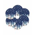thumbnail image 7 of 13 Inch Round Placemats Set of 6, Navy Blue Christmas Non Slip Heat Insulation PP Table Mats, Snowman Xmas Tree Snowflake Winter Washable Place Mats for Kitchen Dining Party Table Decor, 7 of 7