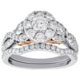 thumbnail image 3 of 14K White Gold Solitaire Diamond Bridal Set Engagement + Wedding Rings 1.50 Ct., 3 of 6