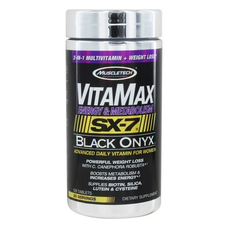 Muscletech Products - VitaMax énergie et métabolisme pour les femmes SX-7 Onyx Noir - 120 comprimés