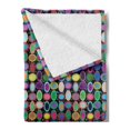 thumbnail image 2 of Geometric Soft Flannel Fleece Throw Blanket, Abstract Colorful and Tile of Concentric Oval Shapes on Dotted Background, Cozy Plush for Indoor and Outdoor Use, 50" x 70", Multicolor, by Ambesonne, 2 of 5