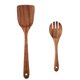 thumbnail image 1 of Utensilios de cocina de madera de teca para cocinar, utensilios de cocina naturales y saludables antiadherentes, juego de 2 piezas, 1 of 5