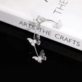 thumbnail image 2 of Nonpiercing Ear Cuff with Zircon Butterfly and Leaf Tassels Wrap Around Prof B7A0, 2 of 9