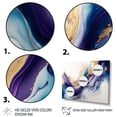 thumbnail image 3 of Designart Blue, Gold And Purple Splash Paint III Canvas Wall Art, 3 of 5