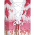 thumbnail image 3 of Tamaño más Lace Up Tie Dye T Shirt Rosegal Camisetas tallas grandes, 3 of 5