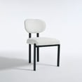 thumbnail image 3 of Set of 4 Modern Dining Room Chairs, Mid-Century Upholstered Boucle Kitchen Dining Chairs with Metal Legs (Beige), 3 of 12