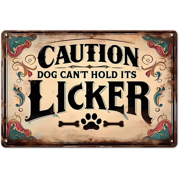 Metal Beware of Dog Sign with Humorous Warning for Home Garden 8x12 Inches