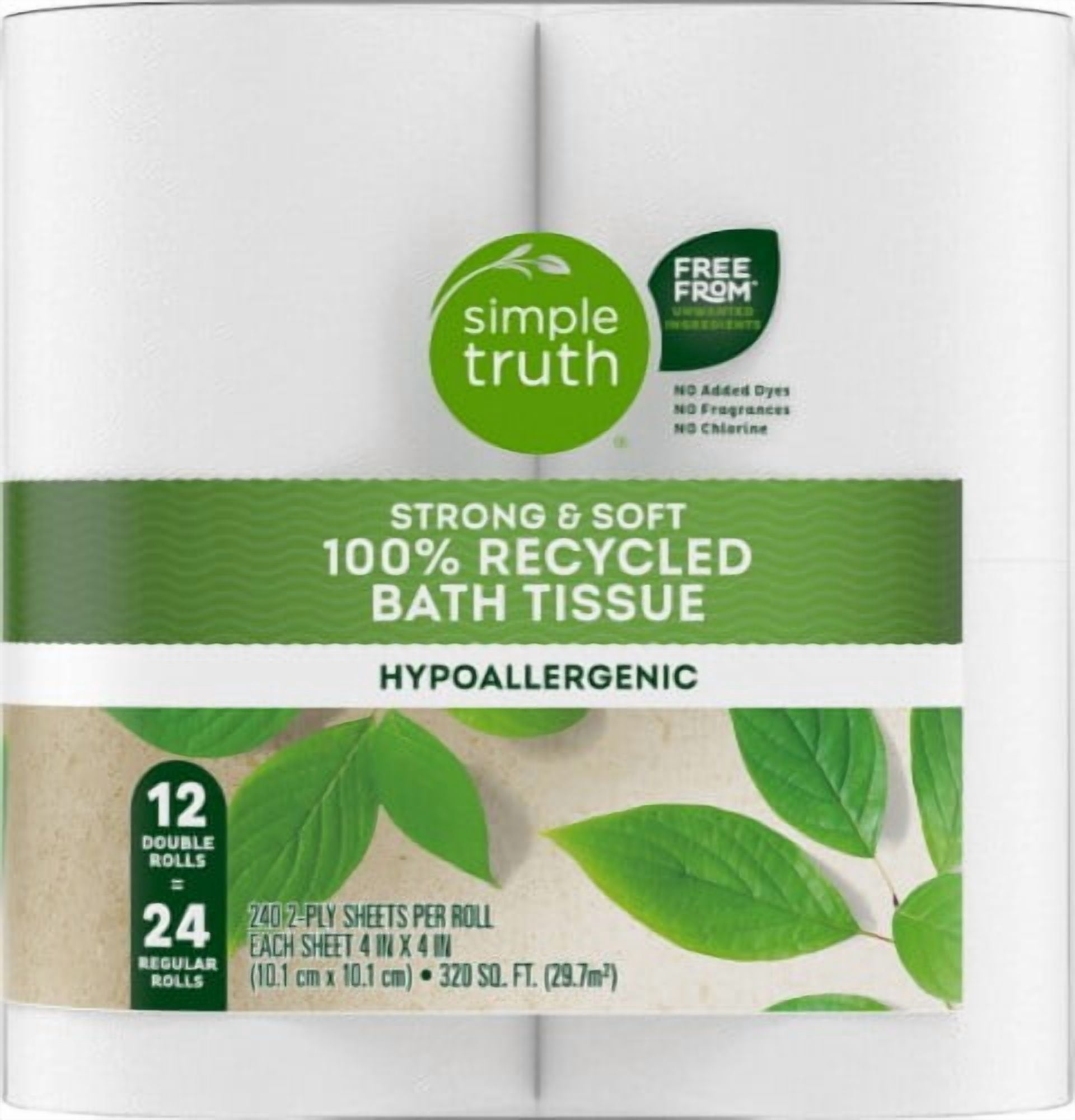 Simple Truth Toilet Paper 100% Recycled Double Roll 12 rolls