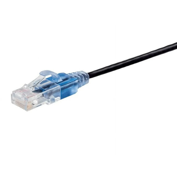 Monoprice Cat6A Patch Ethernet Cable - 50 Feet - Black | UTP, 30AWG, 10G, Pure Bare Copper, Snagless RJ45, For Computer Networking Cable, LAN, Modem, Router - SlimRun Series