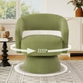 thumbnail image 2 of Ebello 360° Swivel Barrel Chair, Velvet Accent Armchair for Living Room, Bedroom & Office, Green, 2 of 10