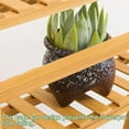 thumbnail image 5 of ColourTree 20 Inch 4-Tier Bamboo Plant Stand Foldable Ladder Shelves, Folding Freestanding Rack With Guardrails, Potted Plant Display Shelf For Living Room Balcony ( Color : Natural ), 5 of 7