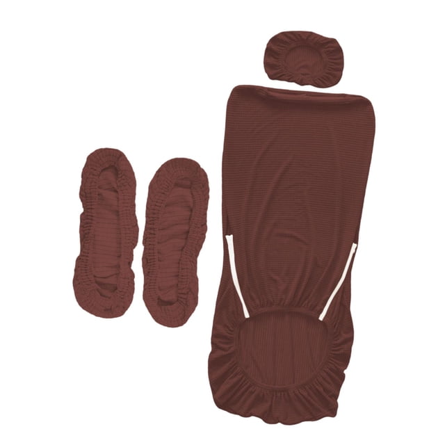 Luzkey Office Chair Cover Set with Headrest Armrest Cover Stretch Protective Desk Computer Chair Slipcovers Washable for Office Home Brown
